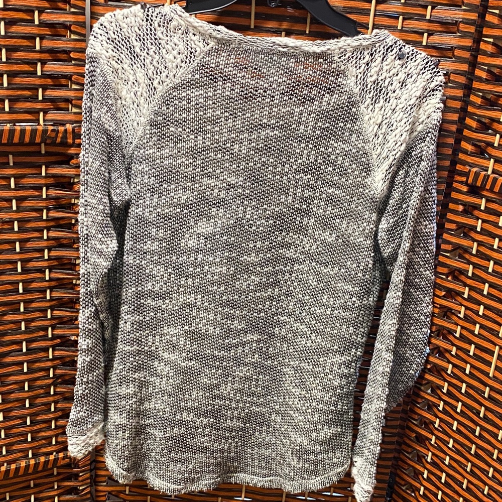 Dressbarn Size L Grey, black and White Knit Sweater with studded accent - Picture 7 of 7